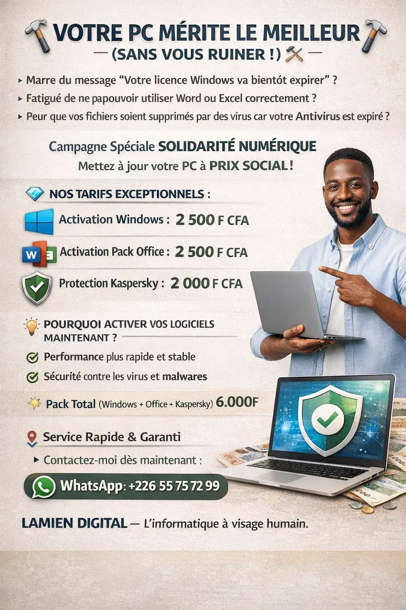 Installation de Office et de Kaspersky avec leur activation en ligne