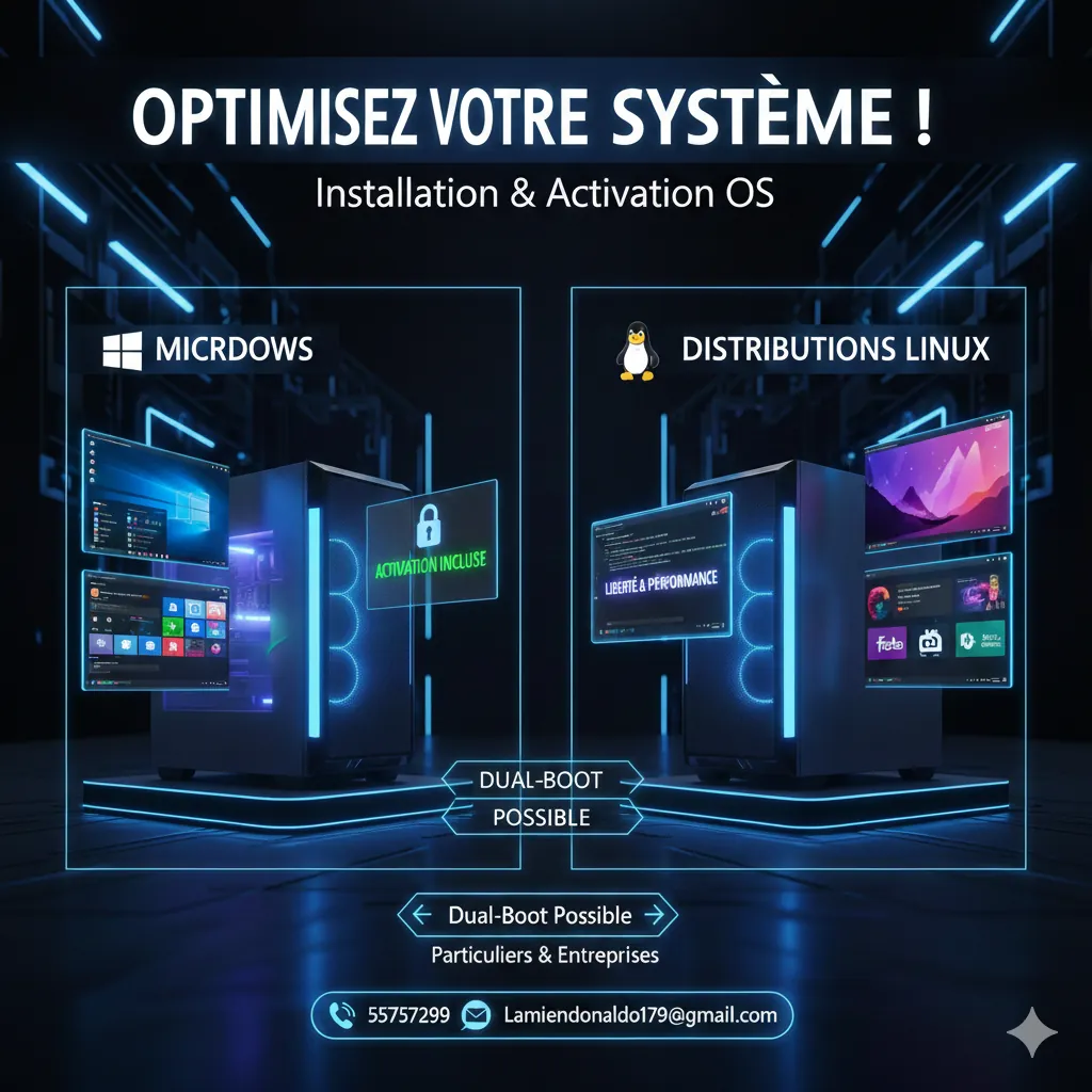 Installation & Optimisation OS | Windows & Linux | Donald Services en vente sur NeoShop Burkina Faso